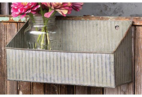 vintage galvanized metal box with shelf|MyGift 16.